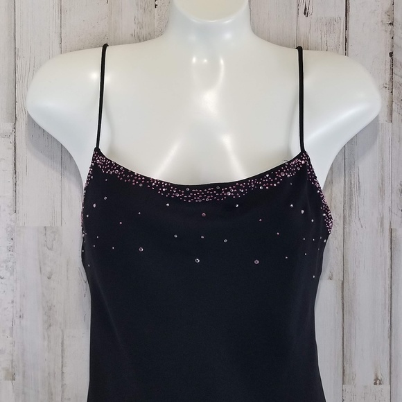 Jump Apparel Co by Wendye Choitin Juniors Dress 7/8Black Pink Rhinestones X3 - Picture 2 of 6